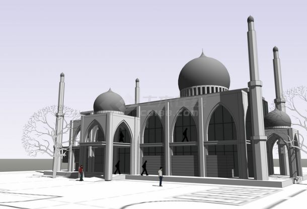 清真 寺 庙 模型-图一