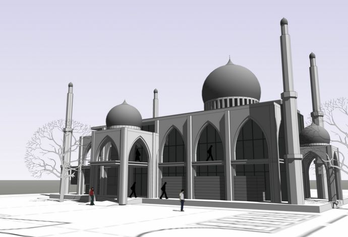 清真 寺 庙 模型_图1