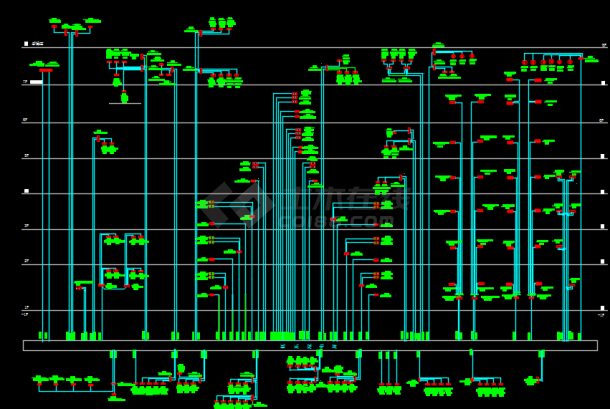 某大厦全套电气系统设计CAD图纸-图二