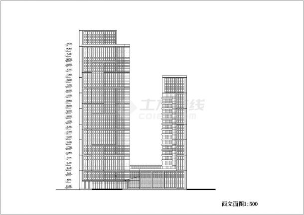 某地27层框架结构综合体建筑设计方案图-图二