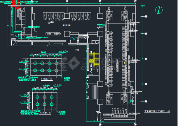 某工程配电室建筑电气设计CAD图纸-图一