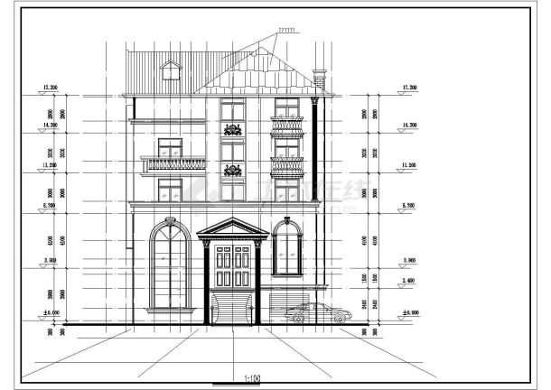 错层别墅建筑结构设计CAD方案施工图-图一