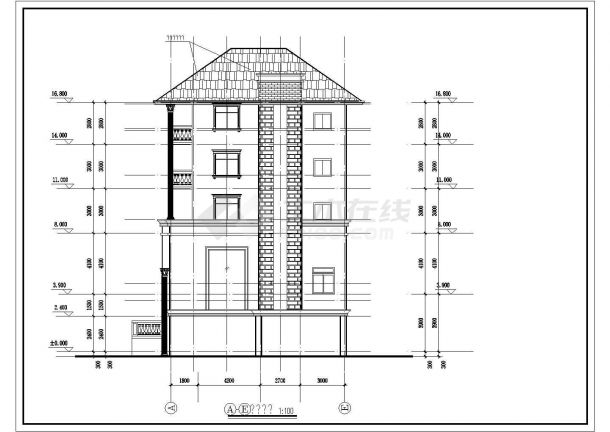 错层别墅建筑结构设计CAD方案施工图-图二
