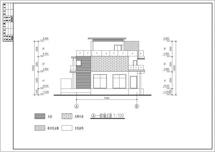 某地3层框架结构现代风格别墅建筑设计方案图_图1