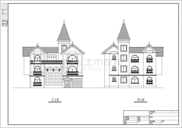 大型楼盘别墅户型设计施工CAD建筑图纸-图一