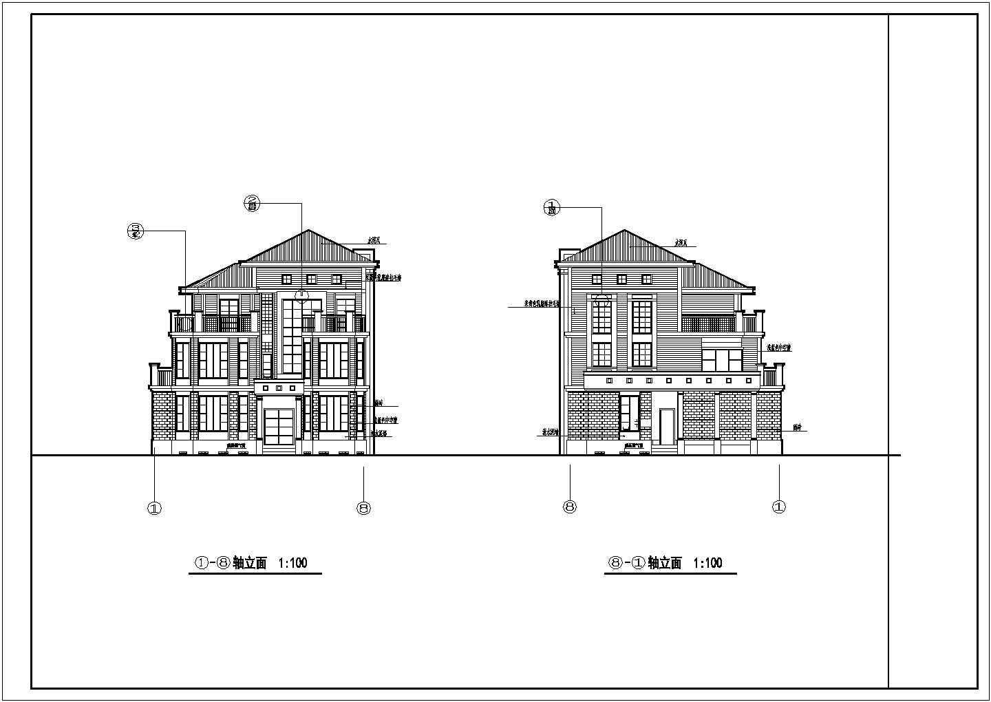 高档别墅设计CAD建筑全套施工图