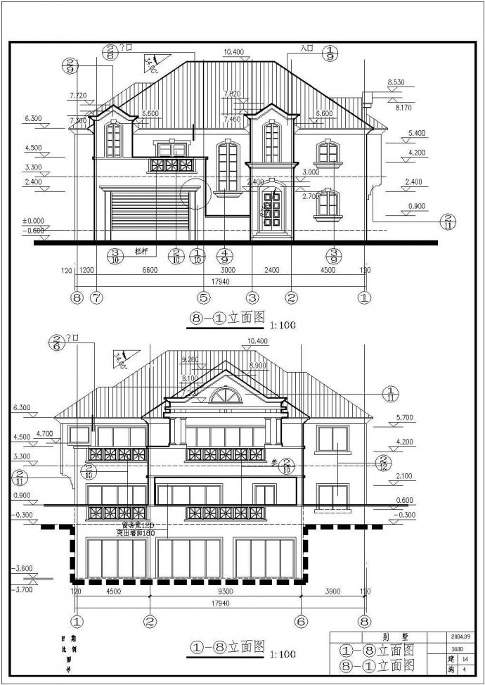 美式别墅全套设计CAD建筑施工图_图1