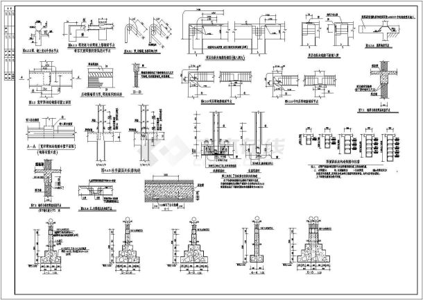 多层商住楼框架结构平面CAD施工图-图二