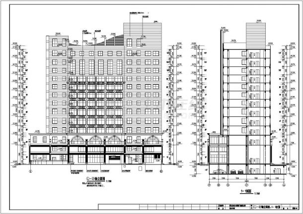 某地12层框架结构酒店建筑方案设计图-图一