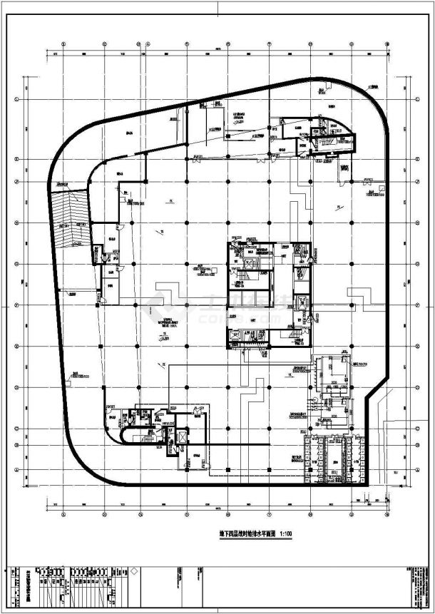 某医院高层框架结构地下室给排水消防设计图-图一
