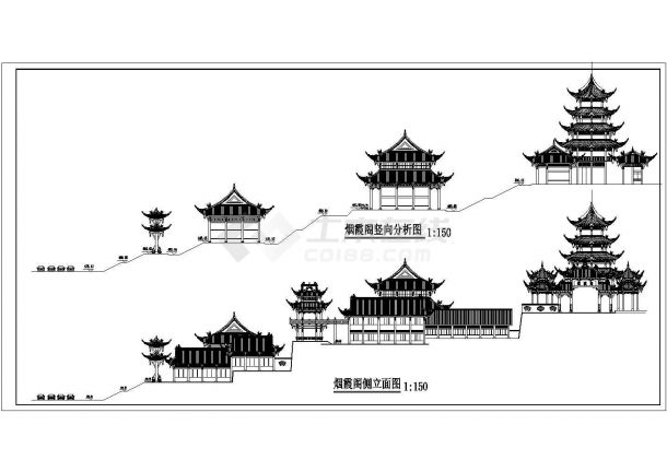 较为齐全的大型寺方案设计建筑图纸-图一
