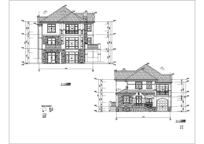 某地两套二层框剪结构别墅建筑方案图_图1