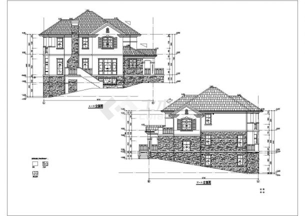 某地两套二层框剪结构别墅建筑方案图-图二