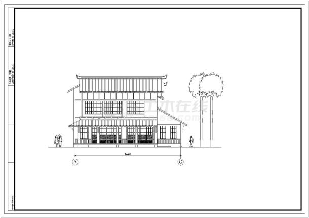 某地区B型日式别墅建筑设计CAD施工图-图二