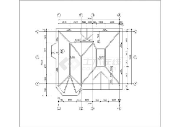 某地区东苑大千别墅建筑设计CAD施工图-图二