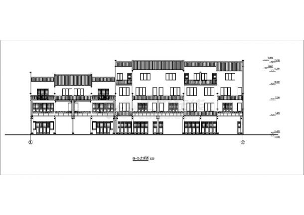 某地区仿古民居住楼建筑设计CAD施工图-图二