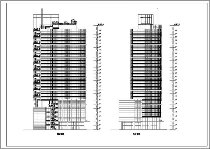 某地区酒店办公楼建筑设计CAD方案图纸_图1