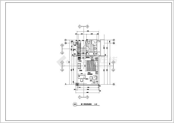 某地区酒店客房平面建筑设计CAD方案图-图二