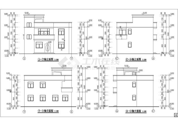 农村2层混凝土框架结构房屋建筑施工图纸-图一