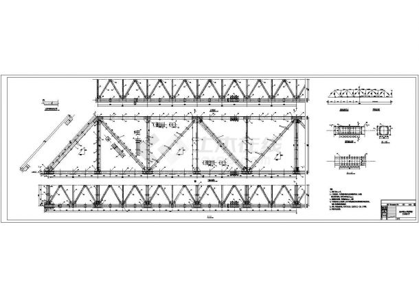 灰管桥50米钢桥结构cad构造设计图-图二