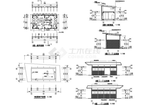 公共厕所建筑施工图、排水施工图。-图一