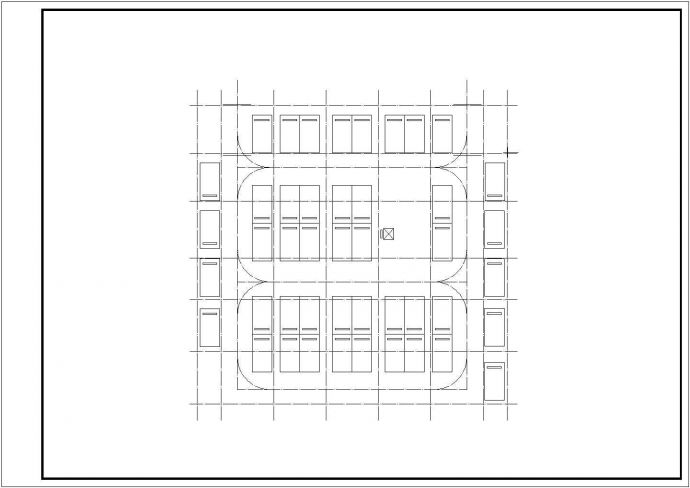 5层办公楼带一层地下车库建筑平面图_图1