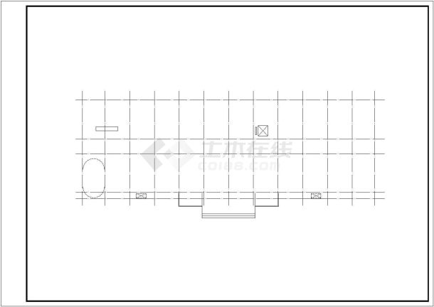 5层办公楼带一层地下车库建筑平面图-图二