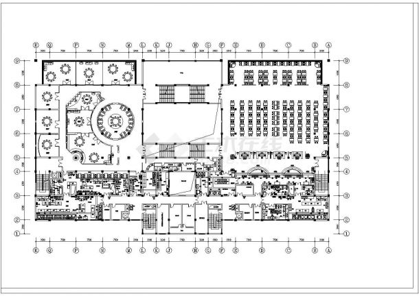 松江大学城某大学学生餐厅装修设计图-图一