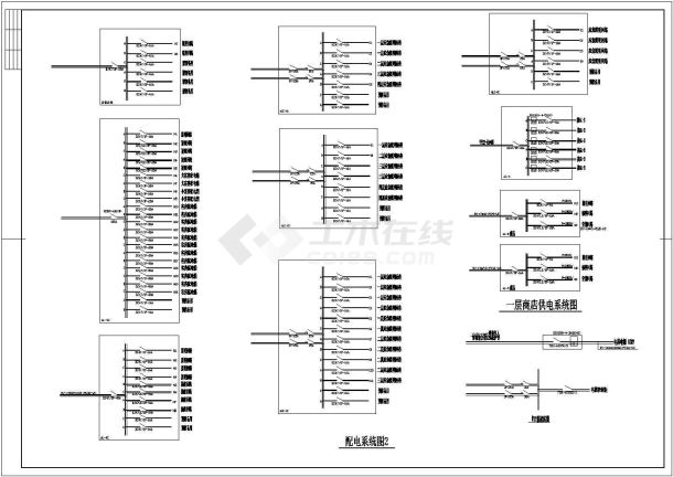 某汽车综合楼全套电气设计施工CAD图-图二