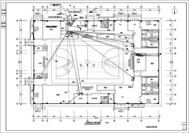 某二层篮球馆兼会所电气设计全套图纸-图二