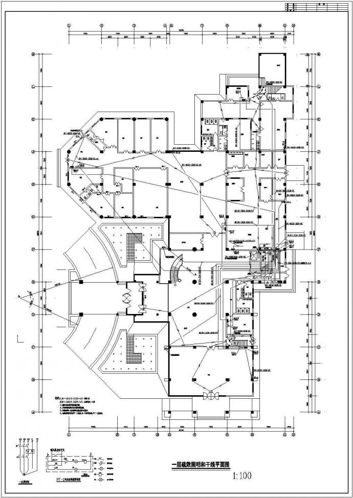 培训中心综合楼全套电气设计施工CAD图_图1