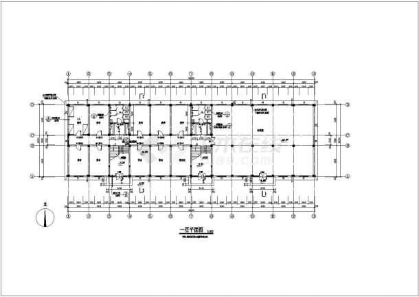 某地多层宿舍楼建筑设计CAD图纸-图一