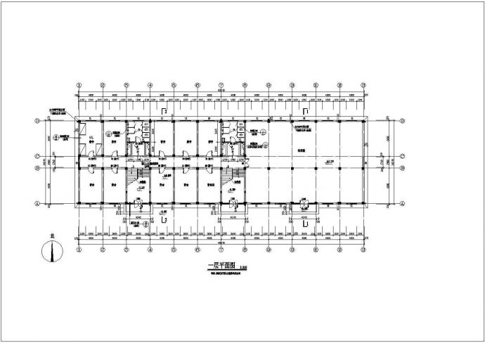 某地多层宿舍楼建筑设计CAD图纸_图1