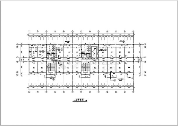 某地多层宿舍楼建筑设计CAD图纸-图二