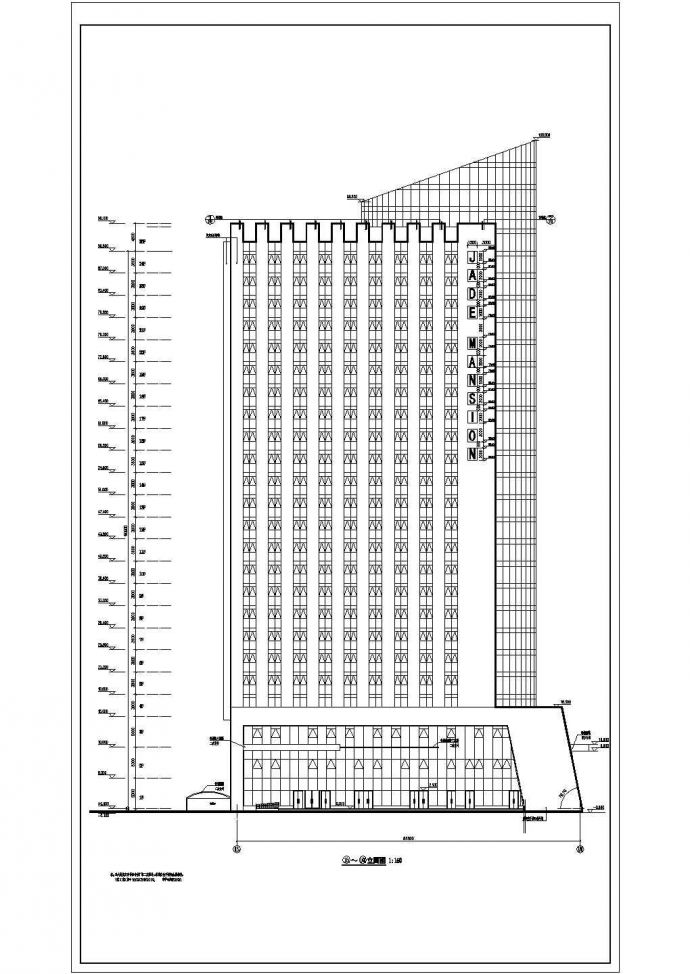 某地25层框架剪力墙结构宾馆酒店建筑设计施工图_图1