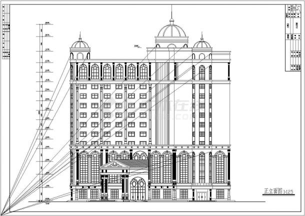 某地13层框架结构宾馆酒店建筑设计方案图-图一