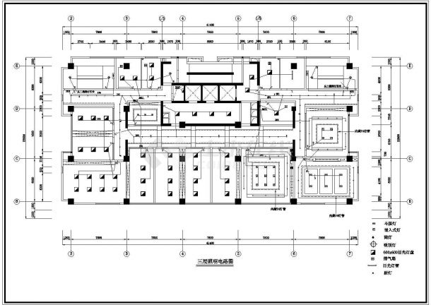 某地区地税营业厅电气设计CAD图-图二