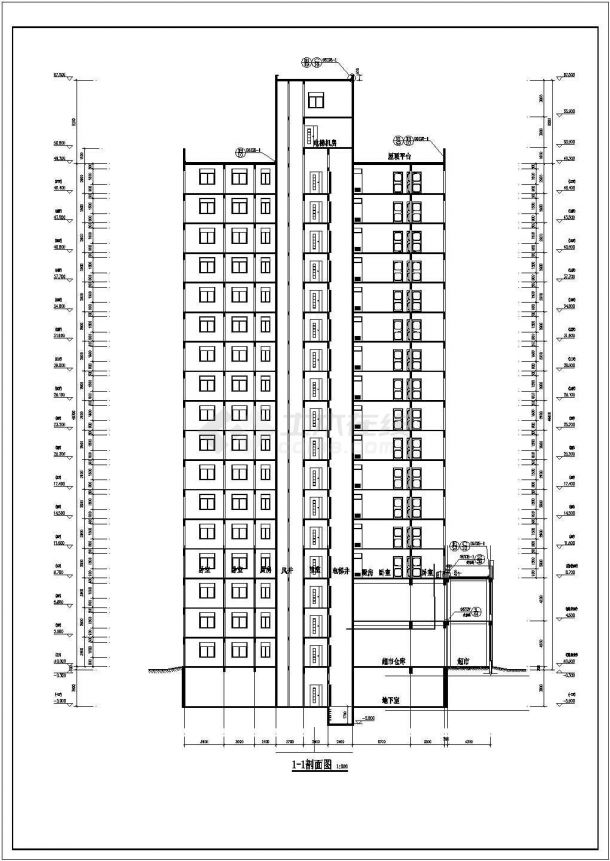 某地区某18层综合办公楼电气cad施工设计方案图纸-图一