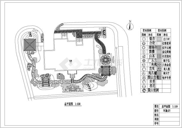 上海松江泰晤士小镇别墅庭院绿化设计施工图套图-图二