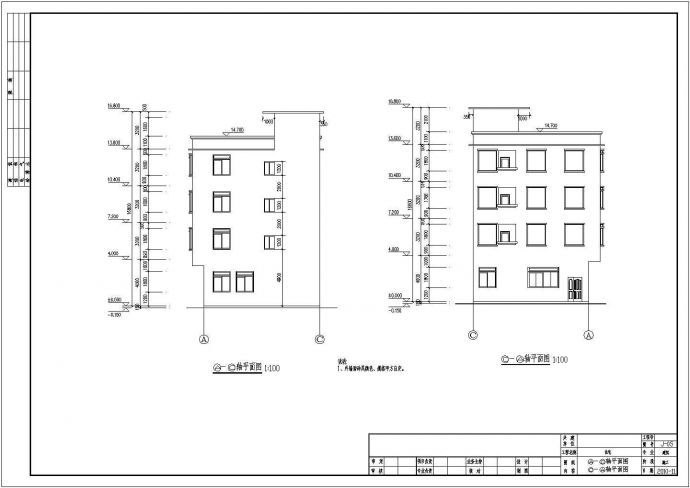 某地4层私人住宅楼建筑设计施工图_图1