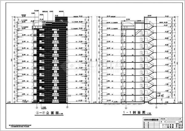 某小区11层框剪结构住宅楼建筑设计方案图-图二