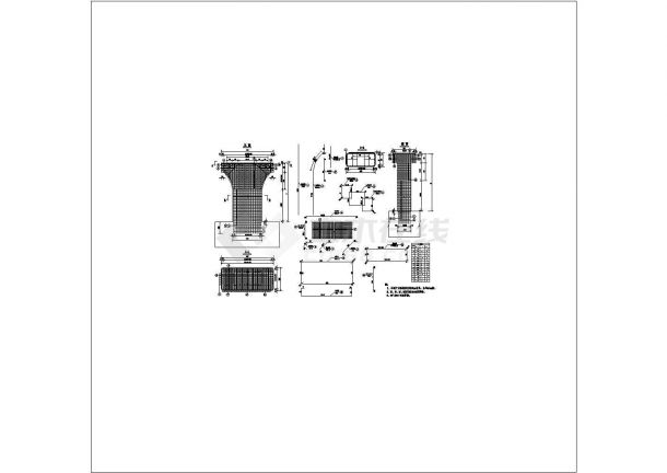 某一套钢筋混凝土异型桥墩墩身施工图-图二