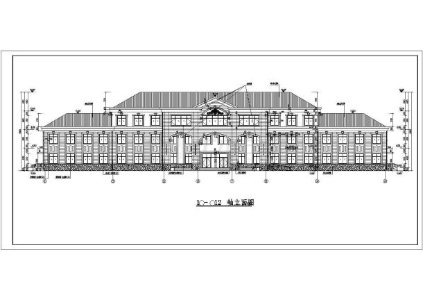 北方地区坡屋面综合科研实验楼建筑cad图纸-图一