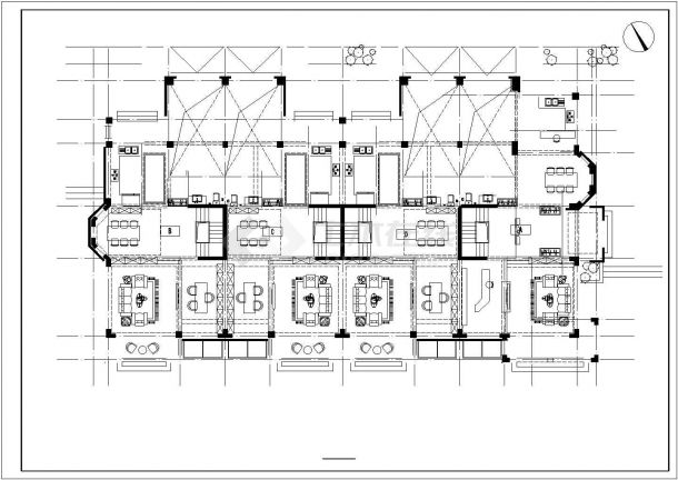 某三层石材外墙联排式别墅建筑施工设计图-图一