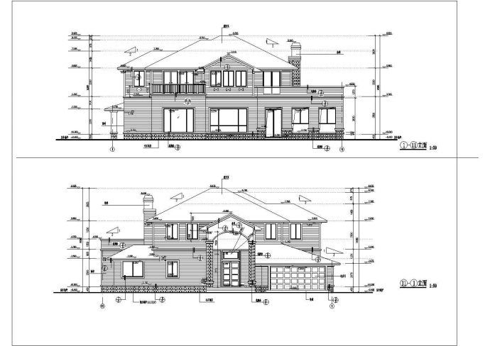 某2层独栋别墅建筑方案设计图纸（10套）_图1
