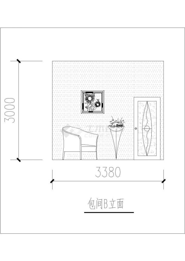 某中式茶室建筑室内装饰设计施工图-图二