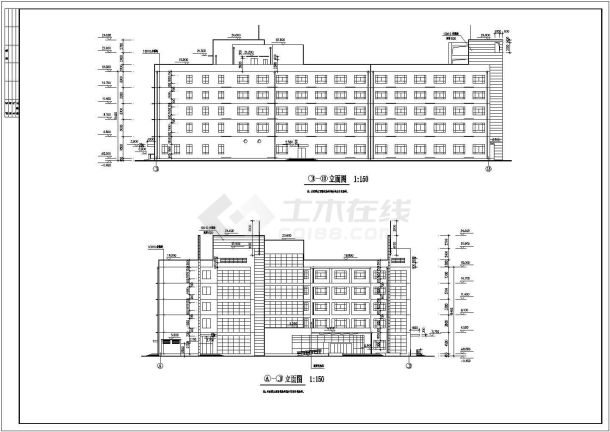 某地多层框架结构疗养院建筑设计施工图-图二