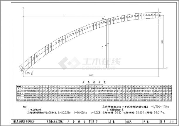 某跨度为60米上承式钢筋混凝土拱桥设计图-图二