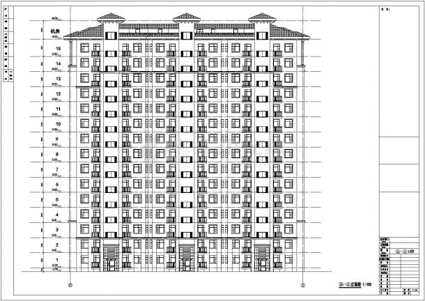 某地高层框架结构住宅楼建筑方案设计图-图二