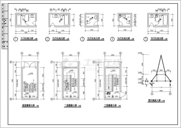 复式别墅施工及设计方案全套CAD图纸-图一